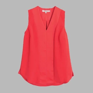 L.K. Bennett Samira Poppy Red Sleeveless Top | UK 10 | EU 38 - Picture 1 of 7