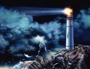 Piastrella accento faro e decorazione Bruce Eagle arte costiera BEA014AT - Foto 1 di 4