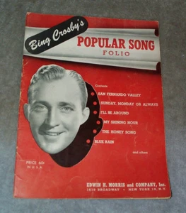 BING CROSBY's Popular (14) Song Folio, 1944 Music Book, Edwin Morris & Company - Picture 1 of 1