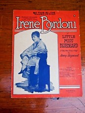 VTG Sheet Music-So This Is Love/Little Miss Bluebeard-Irene Bordoni-1923