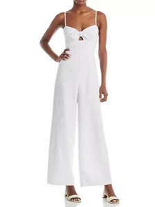 NWT SZ S BLOOMINGDALES EXCLUSIVE AQUA Sleeveless Cutout Wide Leg Jumpsuit - Picture 1 of 11