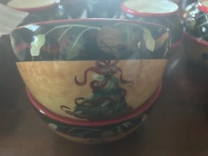 Certified International by Judy Westegaard Ribbons and Bells cereal bowl - Picture 1 of 3