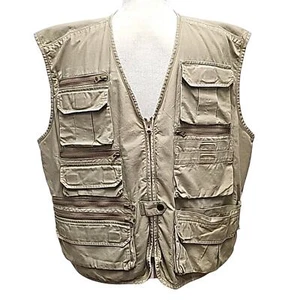 Woolrich Mens Tactical Fishing Hiking Hunting Khaki 16 Pocket Vest Size L - Picture 1 of 16