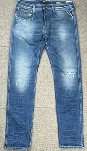 Replay Anbass Power Stretch Men's 5 Pocket Denim Jeans Size 34x32 (Actual 35x33) - Picture 1 of 19