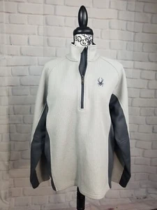 Spyder mens long sleeve stretch popover 1/2 zip front size medium top bb19 - Picture 1 of 10