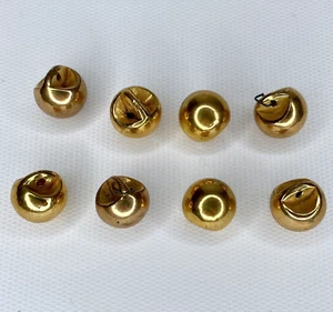 La Mode Gold Toned VTG Ball Buttons Set of 8 Metal Sphere 1/2" Lightweight - Picture 1 of 6