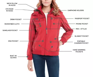 New BAUBAX Women's Red Bomber Jacket- Choice of Size - Picture 1 of 4