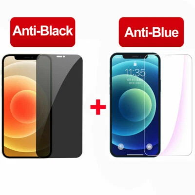 For iPhone 17/16 15/14/13/12/11/8/XR Anti-Blue+Anti-Spy Privacy Screen Protector - Image 1 of 4