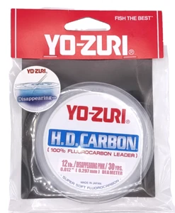 Yo-Zuri HD Carbono 100% Fluorocarbono Líder 12# X 30 yardas Rosa Desapareciendo - Imagen 1 de 2