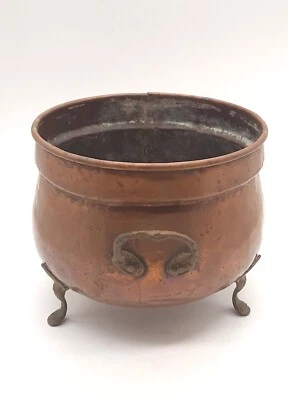 Ancien cache pots en cuivre H17 D20 cm - Photo 1/4