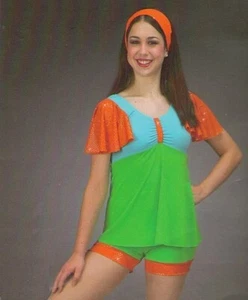 Heat Wave TUNIC TOP ONLY Dance Costume 6x7, Child Medium & Child Large New - Picture 1 of 6