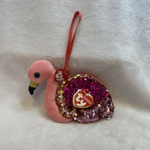 TY Bling Bag/Sequin Wristlet GILDA Easter Pink Flamingo - Picture 1 of 12