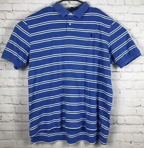 Ralph Lauren Polo Short Sleeve Shirt Blue Striped Men’s Size XXL 2XL - Picture 1 of 6