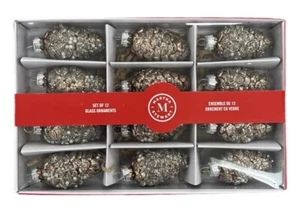 Navidad Martha Stewart Oro Plata Cuentas Vidrio Piña Árbol Set 12 - Imagen 1 de 4