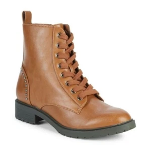 New Women's Lexi & Abbie Lace Up Combat Boots Brown Size 7 8 - Picture 1 of 8