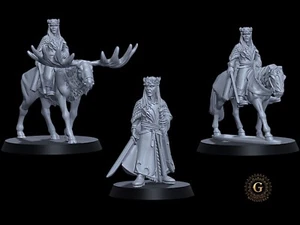 Elfenkönig, 1x Fuß & 2x montiert, ideal LoTR, MESBG 28mm 1/56 Wargames - Bild 1 von 5
