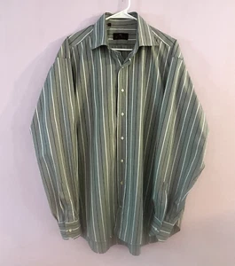 ETRO MILANO Shirt - Men’s 44 (L/XL) Cotton Black White Stripe/Check Gray EUC - Picture 1 of 16
