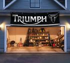 Produktbild - Triumph Motorcycles 2x8ft Banner Moto Racing Flag Man Cave Wall Decor Large Sign