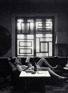 1966 Vintage WINGATE PAINE Woman Reading Book Drinking Champagne Photo Art 12x16 - Picture 1 of 1