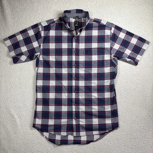 Noble Outfitters Men’s Plaid Red/White Large Tall Short Sleeve Button Down Shirt - Picture 1 of 13