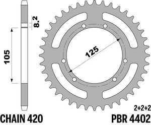 PBR-Kettenrad in Stahl für PEUGEOT 50 XP6 SM 2004-2005 52T - Picture 1 of 3