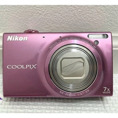 Nikon COOLPIX S6100 CCD digital camera Pink 16MP 7x optical zoom Built-in Flash  - Image 1 of 4