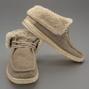 Hey Dude Women’s Nut Speckled Britt Ankle Bootie With Faux Fur Lining Size 8 - Picture 1 of 13