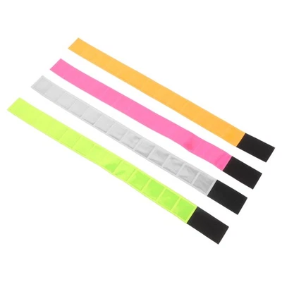 4pcs Reflective Bands Cycling Running Walking Night Pvc Safety Wristband Straps - Imagen 1 de 4
