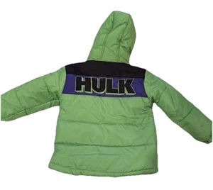 The Incredible Hulk Muscles Puffy Kid's Jacket Green Size 4 - Picture 1 of 6