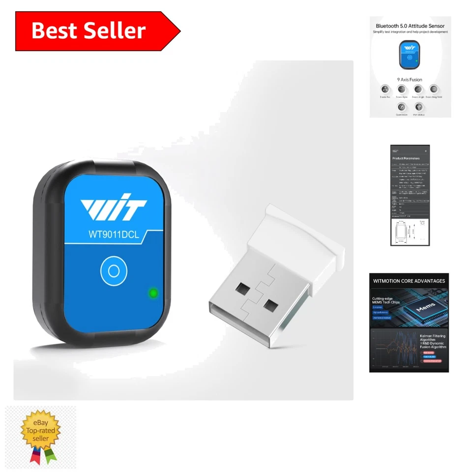 Compact Bluetooth 5.0 IMU Sensor - 3-Axis & 9-Axis Accuracy for Arduino Projects - Image 1 of 4