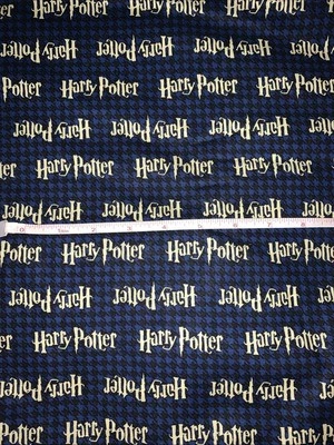 Camelot Harry Potter 100% cotton fabric Houndstooth background 44"W 36” L - Image 1 of 3