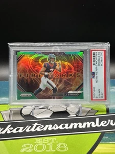 PSA 8 🍑 2023 PANINI NFL PRIZM Football Green Fireworks C. J. Stroud Texans - Bild 1 von 3