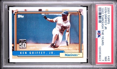 2001 Topps — Ken Griffey Jr. — «1992 Through the Years» — PSA 7 — НОВАЯ (сентябрь 2025 г.) - Изображение 1 из 3