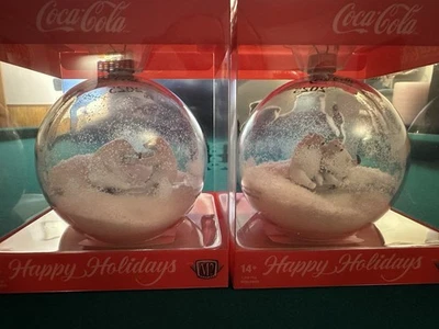 2025 M2 Machines Exclusive  X 2 Coca Cola Polar Bears Christmas Ornament - Xmas - Image 1 of 4