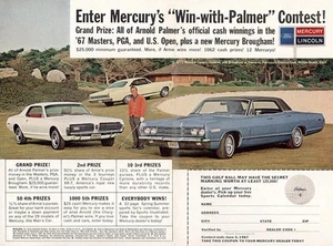 1967 Mercury: Win Arnold Palmers Prize Money Vintage Print Ad - Picture 1 of 1