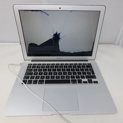 Apple MacBook Air A1466 13" Silver Powers On Smashed Screen Damaged - Image 1 of 4