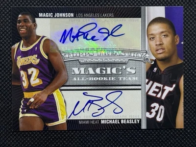 2008-09 Topps Treasury MAGIC JOHNSON / MICHAEL BEASLEY Dual Auto #13/39 - Image 1 of 2