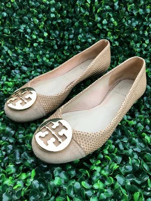 Pisos de gamuza con estampado de serpiente Tory Burch Foto 1 de 4