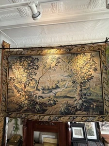 Antique French Verdure Tapestry Style Cotton-Linen NEW Reproduction 100% Natural - Picture 1 of 23