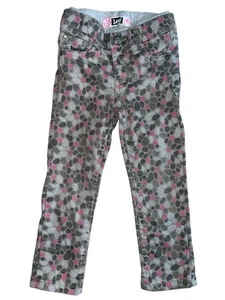 Lee Girls Toddler 2T Super Stretch Embellished Skinny Print Jeans Jeggings Gray - Picture 1 of 5