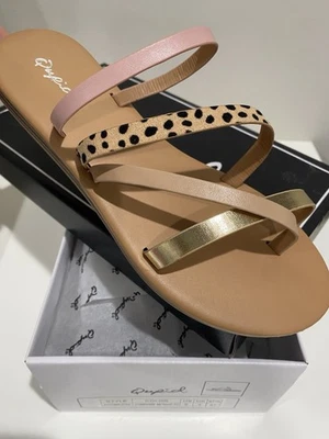 Women's Metallic Faux Leather Comfortable Sandals - Image 1 of 2