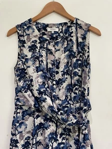 Nicole Farhi Dress Size 10 Blue White Tree Print Sleeveless - Picture 1 of 6