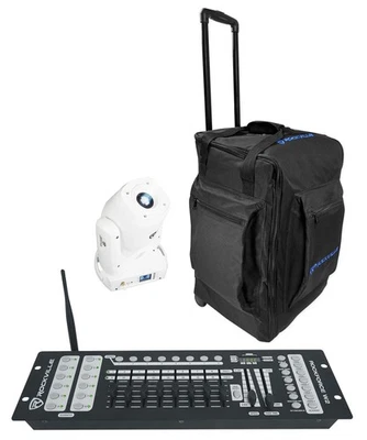 Rockville ROCK SPOT 260W WHITE DJ Moving Head Light+Wireless DMX Controller+Bag - Image 1 of 4