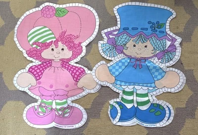 Muffin de mirtilo vintage e painéis de corte e costura de torta de framboesa bolo curto de morango - Imagem 1 de 2