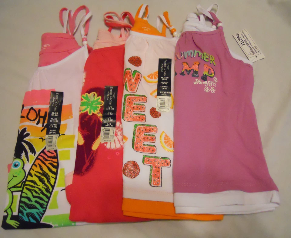 Girls Tank Top Shirts Beaded Print  - Image 1 of 1