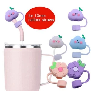 Straw Cover Cap For Cup,Silicone Straw Topper 10mm Reuseable Dust-Proof U1Z4 - Picture 1 of 16