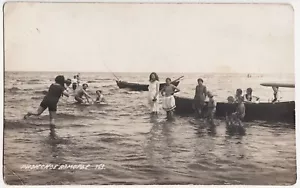 FOTO REAL RPPC 1910s LATVIA РИЖСКОЕ ВЗМОРЬЕ 163 RIGA costera vintage - Imagen 1 de 2