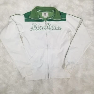 BANNER SUPPLY CO. Jacke Erwachsene Y2K Medium neu ohne Etikett Notre Dame weiß Kragen Reißverschluss  - Bild 1 von 9