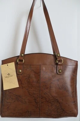 Patricia Nash NWT POPPY TOTE/SHOULDER BAG Ital Leather Riot Rust Map MSRP $269 - Image 1 of 4