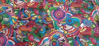 Meterware, ab 0,5 m: aus USA Baumwolldruck "Flower Power" 112 cm br (€ 14,20/qm) - Bild 1 von 4